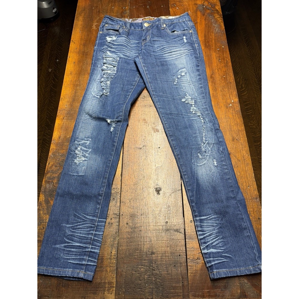 ZD Distressed Blue Skinny Jeans‎ Size Junior 11 Low Rise